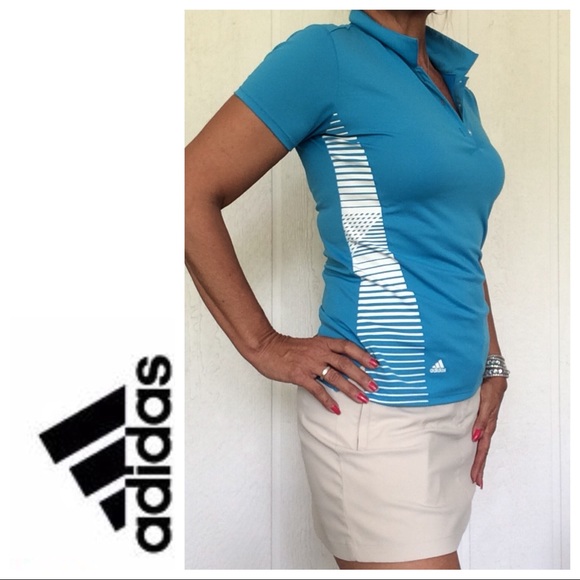 ADIDAS BLUE GRAPHIC POLO SHIRT SMALL - Picture 2 of 8